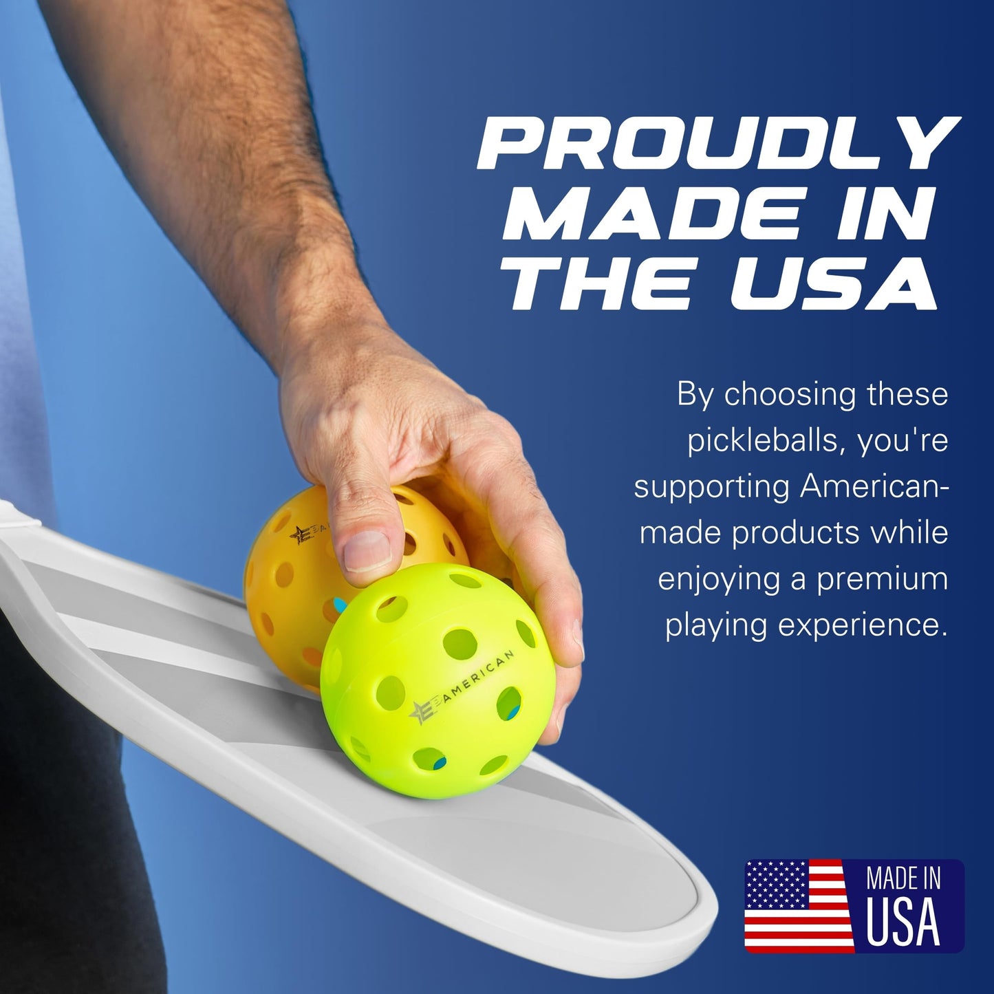 EPAMERICAN Outdoor Pickleballs | 3,6,12 Packs| USAPA Approved | Made in USA with Durable Design | Tournament-Ready, High Performance | 40 Precision Holes for Balanced Flight, (Neon Green, 3-Pack)