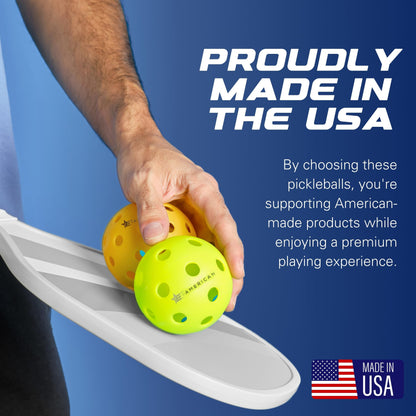 EPAMERICAN Outdoor Pickleballs | 3,6,12 Packs| USAPA Approved | Made in USA with Durable Design | Tournament-Ready, High Performance | 40 Precision Holes for Balanced Flight, (Neon Green, 3-Pack)