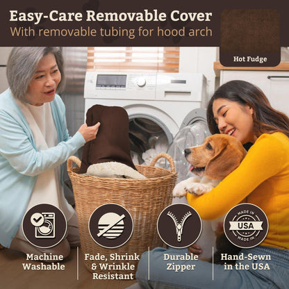 Snoozer Pet Products Luxury Rectangle Cozy Cave Dog Bed with Microsuede, Small, Hot Fudge