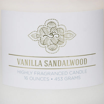 Carolina Vanilla Sandalwood Scented Candle, 16 oz Wellness Relaxing Aromatherapy Candle, 2 Wick White Jar Soy Blend Wax, Candles for Home, 60H Burn - Made in The USA