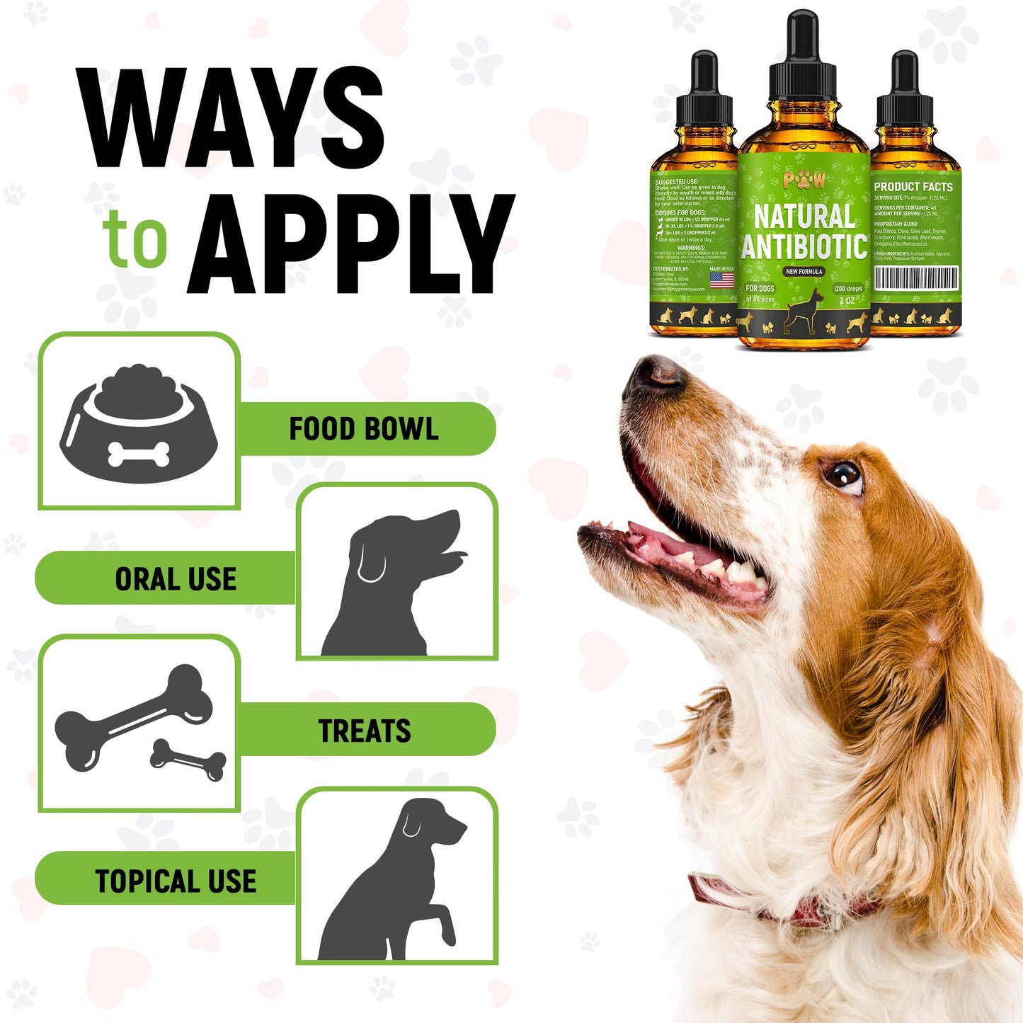 Dog Antibiotics for Infections, Cough, & Teeth Moments | Natural Antibiotics for Dogs with UTIs | Dog Allergy Relief & Canine Breath Treatment in 1 Bottle | Organic | 2 Oz