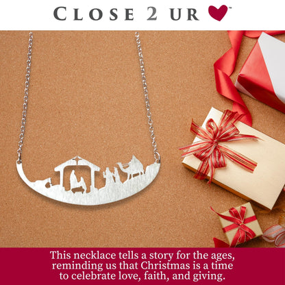 Close 2 UR Heart Stainless Steel Necklace - 3 Kings | Faith Inspired Pendant With Meaningful Message | Durable Handmade Jewelry Gift | Made In USA