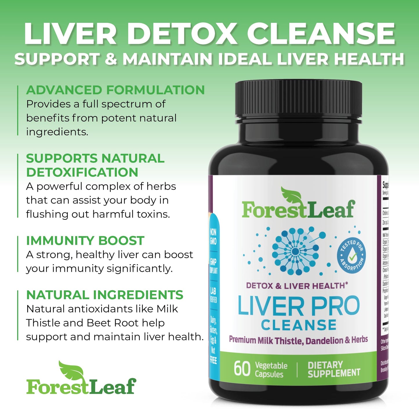 Liver Cleanse Detox & Repair - Fatty Liver Repair Detox Complex Supplement w/Choline, Zinc, Milk Thistle, Dandelion Root, Turmeric, Burdock, Artichoke - Liver Support Supplement | 60 Caps