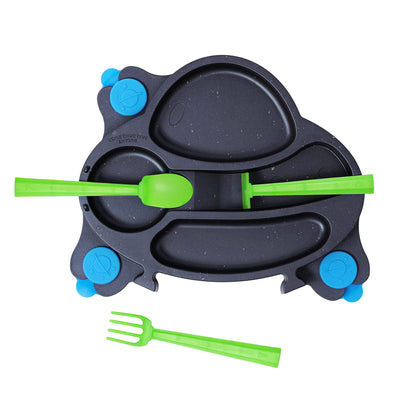 Constructive Eating Made in USA | Constructive Baby | Spacedust UFO Plate | Divided Suction Plate for Babies, Infants, and Kids – Made with Materials Tested for Safety