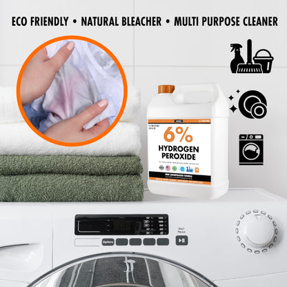 Chromex 6 Percent Hydrogen Peroxide, Food Grade, Home, Kitchen, Bath Cleaner, Laundry, Whitening, 2.5 Gallons
