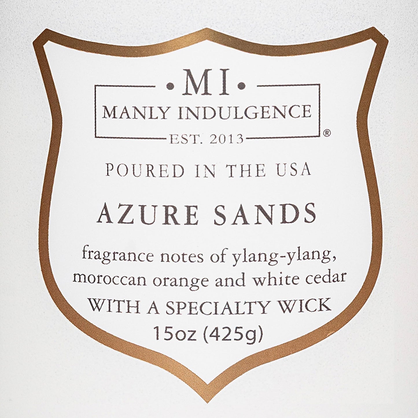 Manly Indulgence Azure Sands Scented Candles for Men, 15 oz Wooden Wick, Fathers Day Candle, 60H Burn, Candles for Home Scented - Made in The USA