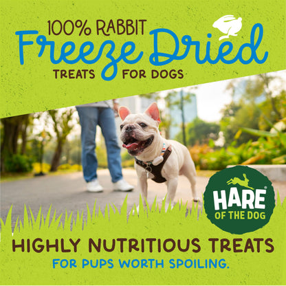 Hare of the Dog Freeze Dried Rabbit Treats for Dogs - All-Natural, Single-Ingredient, High-Protein Snacks - Made in the USA (2.25 Oz 2 Pack)