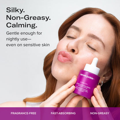 serum junkie SMOOTH Retinol and Peptide Serum with Encapsulated Retinol, Bakuchiol, Matrixyl 3000, Melatonin, Vitamin E, Anti-Aging, Targets Fine Lines, Uneven Texture, Dullness, 1 fl oz