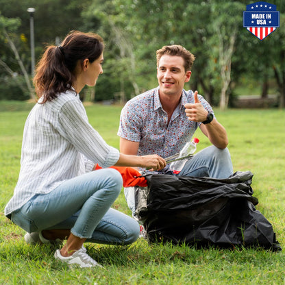Fuxury 55-60 Gallon Extra Large Trash Bags, 100 Count Black Garbage Bags, 23 Mic Thick, 38x58 in, Star-Seal Bottom, Plastic Bags Ideal for Home, Yard & Commercial Use, Made in USA