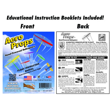 The Original Aero Props - Flying Helicopter Prop Hand Spinner - Plastic Spin Copter Dragonfly Whirlybird STEM Toy - Made in The USA - Fun for All Ages - Multi Color - 10 Pack