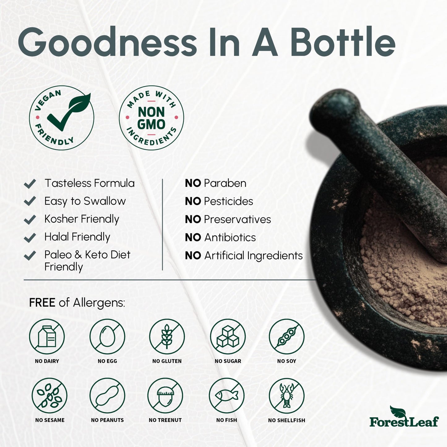 Pure Magnesium Glycinate 400mg Serving - High Absorption Magnesium Glycinate - Mag Bisglycinate for Stress, Bones, Muscles, Nerves, Relaxation & Heart Health, Non GMO & Gluten Free - 180 Capsules