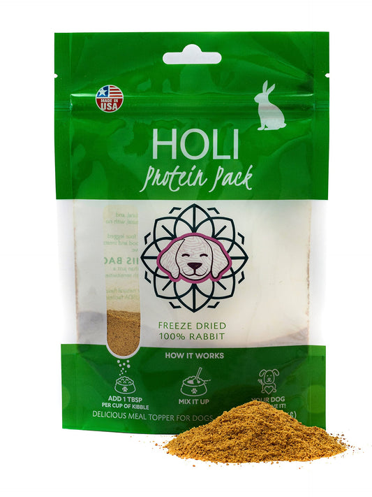 HOLI Single Ingredient Dog Food Protein Topper - Made in USA – Human-Grade Freeze Dried Dog Food Mix in Topping – Grain Free, Gluten Free – 100% All Natural