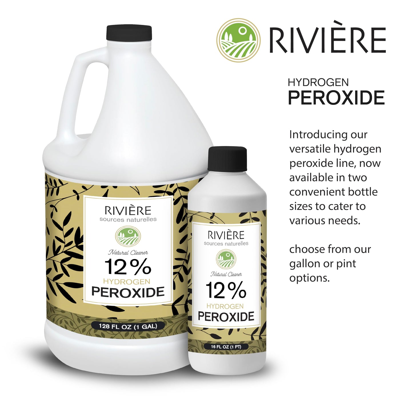 Rivière 12% Hydrogen Peroxide, 1 Gallon