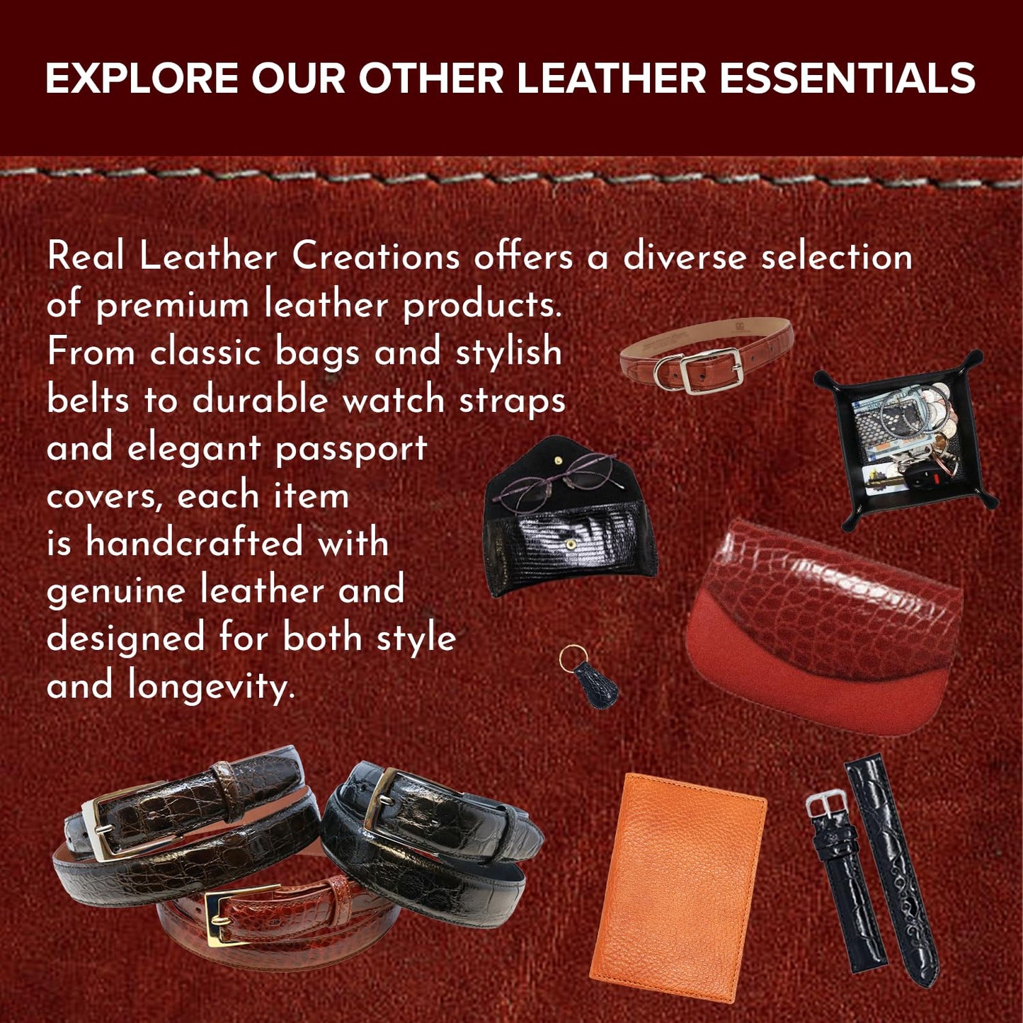 Real Leather Creations Genuine Leather Money Clip – Magnetic - American Factory Direct - Made in USA FBA487