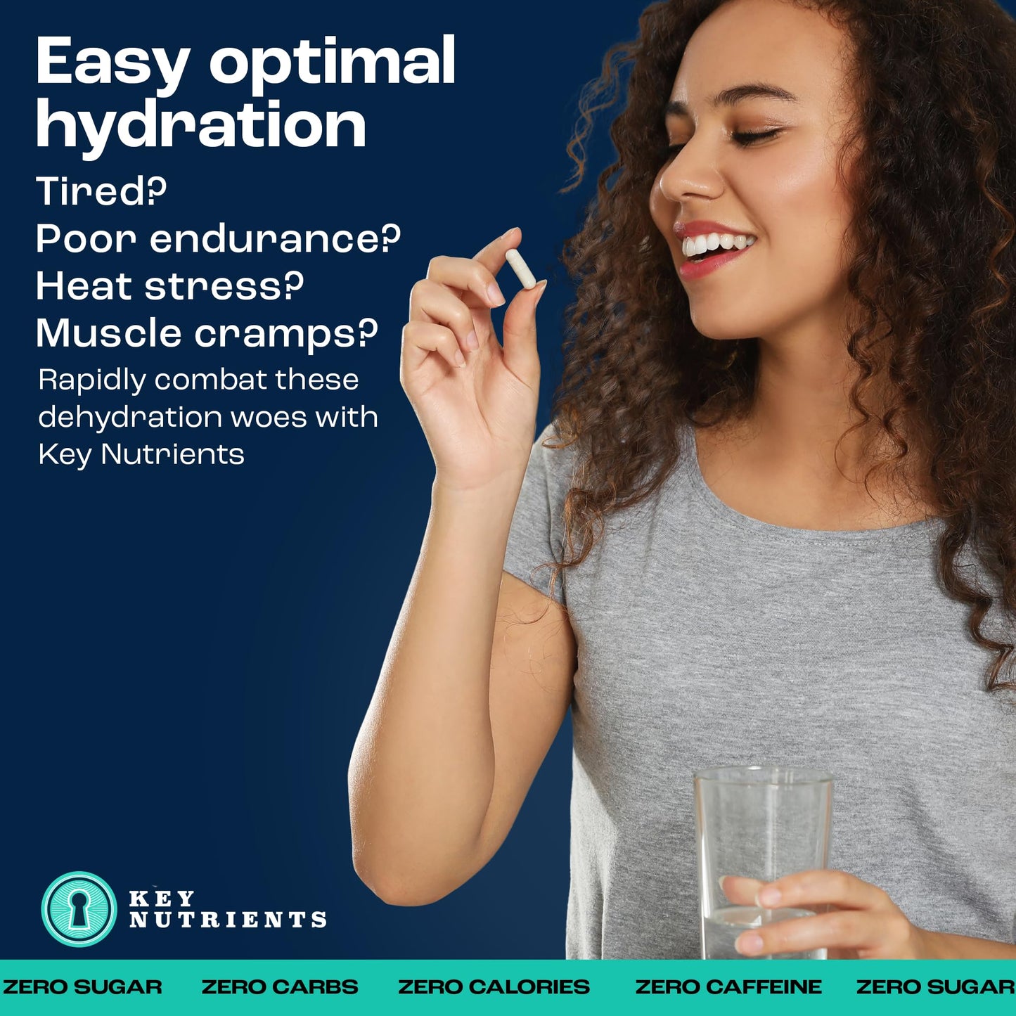 KEY NUTRIENTS Electrolyte Tablets, 200 Capsules, Salt Tablets for Dehydration, Fasting Electrolytes Tablets - Salt Pills with Electrolytes, No Sugar, Gluten Free Hydration Tablets Made in USA