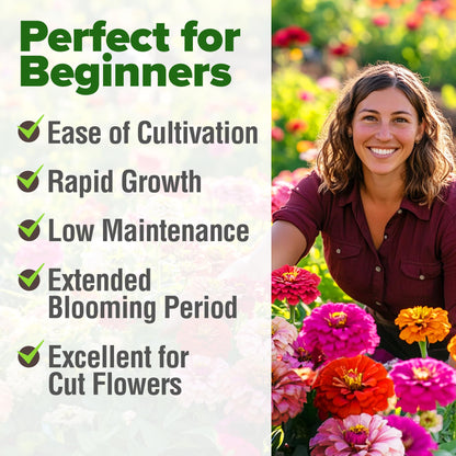 HOME GROWN Zinnia Seeds for 2025 - California Giant Mix - 7,300+ (2 oz) 𝗡𝗢𝗡-𝗚𝗠𝗢 𝗨𝗦𝗔 Plant Wildflower Blooms – Bulk Seeds for Planting Flowers Outside - Pollinator Gardens (Zinnia elegans)