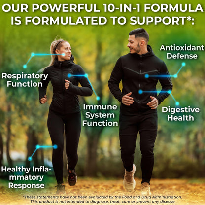 Echinacea Goldenseal Capsules - 10 in 1 Immune Support Supplement - 1455mg - Vegan Echinacea Capsules Supplement Made With Organic Whole Foods - Herbal Immune System Support - 2 Month Supply