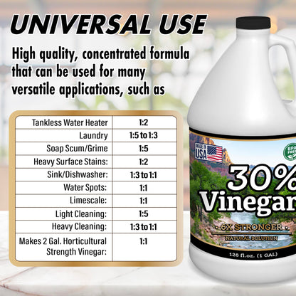 Nature's Freedom 30% Concentrated Vinegar, 2 Gallons - 6X Strength