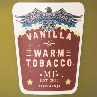 Manly Indulgence Vanilla & Warm Tobacco Scented Candles for Men, 2 Wick, 15 oz Premium Soy Blend Wax, 60H Burn, Candles for Home Scented – Made in The USA