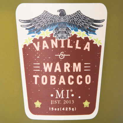 Manly Indulgence Vanilla & Warm Tobacco Scented Candles for Men, 2 Wick, 15 oz Premium Soy Blend Wax, 60H Burn, Candles for Home Scented – Made in The USA