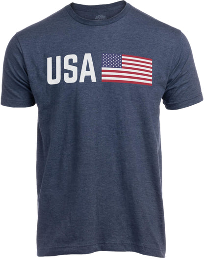 Ann Arbor T-shirt Co. USA Tee Shirt | American Pride United States Patriotic T-Shirt for Men Women - (Adult,L) Navy Blue