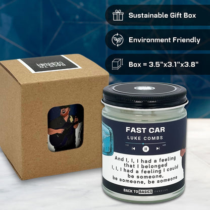 Back to Basics Candles | Fast Car - 9oz Soy Wax Fir Balsam Scented Candle for Home Decor, Birthday Gifts for Women, Men, Best Friend | Relaxing Aromatherapy Made in USA
