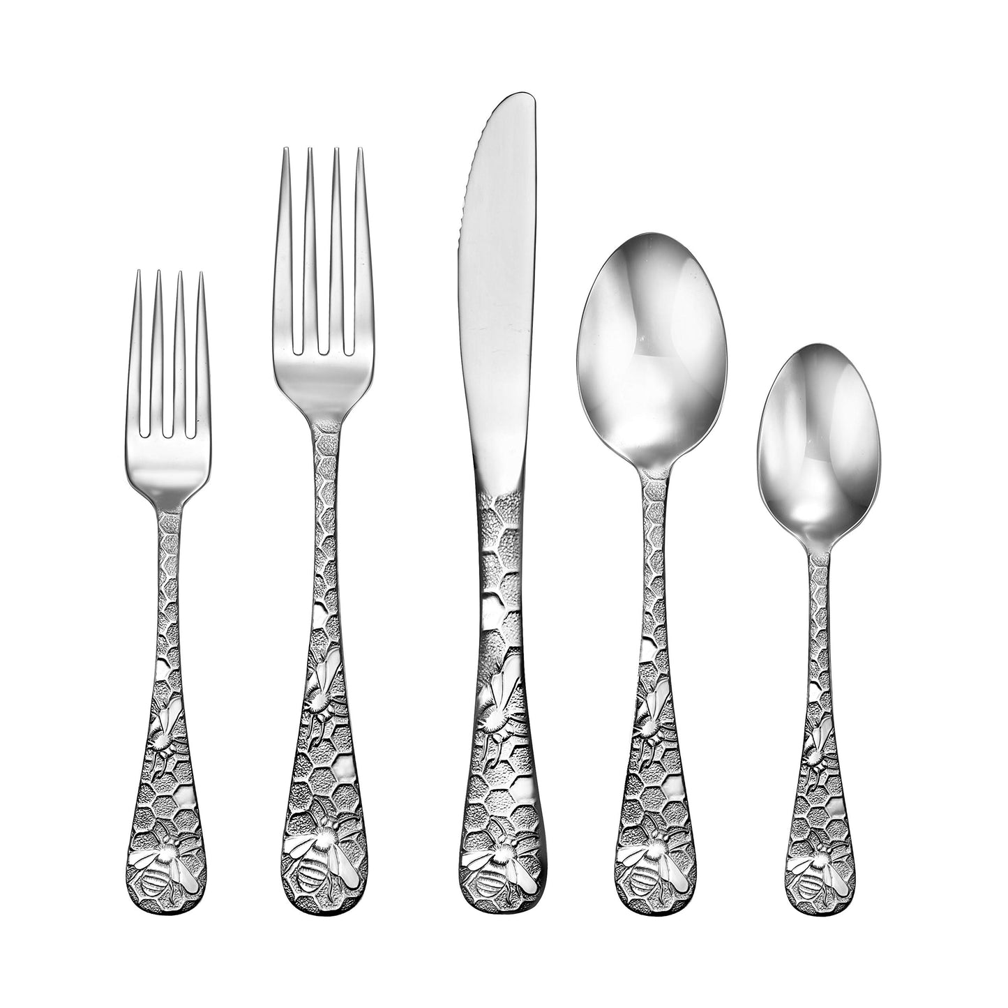 Liberty Tabletop Honey Bee 40 Piece Silverware Set Service for 8 Flatware Made in USA 18/10