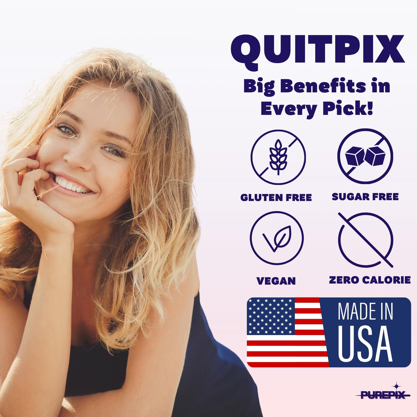 PurePix QuitPix to Help Quit Smoking - Flavored Toothpicks Extra Thick & Long Boosting with Lobelia Plant to Help Stop Smoking - Oral Fixation - Nicotine Free - Watermelon Mint 3 Pack