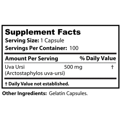 Dr Clark Store Uva Ursi Urinary Tract Support - 500 Mg, 100 Vegan Supplements, Immune Booster