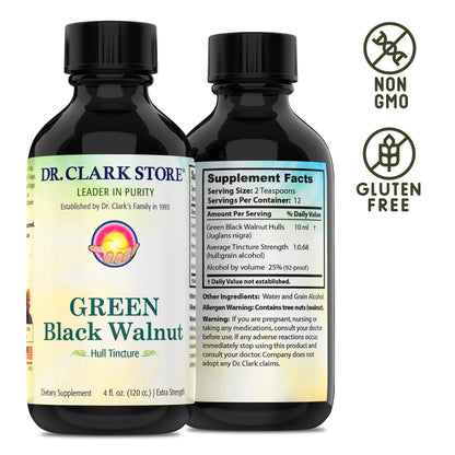 Original Green Black Walnut Hull Tincture (Extra Strength) by Dr. Hulda Clark, 4 oz