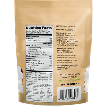Nature's Eats Walnuts, 6 Ounce