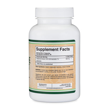 Cistanche Tubulosa Extract 500mg Per Serving (120 Capsules) Cistanche Testosterone Supplement for Men (Standardized to Contain Echinacosides and Acteosides) by Double Wood