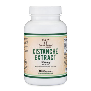 Cistanche Tubulosa Extract 500mg Per Serving (120 Capsules) Cistanche Testosterone Supplement for Men (Standardized to Contain Echinacosides and Acteosides) by Double Wood