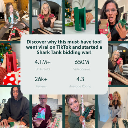 Little ELF Wrapping Paper Cutter (2-Pack) | Red Christmas Gift Wrap Cutter | As seen on Shark Tank | Made in USA | Gift Wrapping Paper Slicing Tool