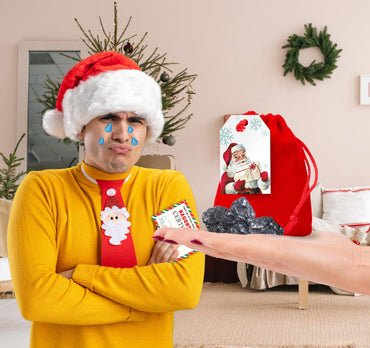 Mexgrim Stocking Stuffers Premium Lump of Coal Bag for Naughty List & Funny, White Elephant, Novelty Gag Gift, Prank for Husband, Kids, & Adults. Includes Fun Santa's Certificate, Made in USA