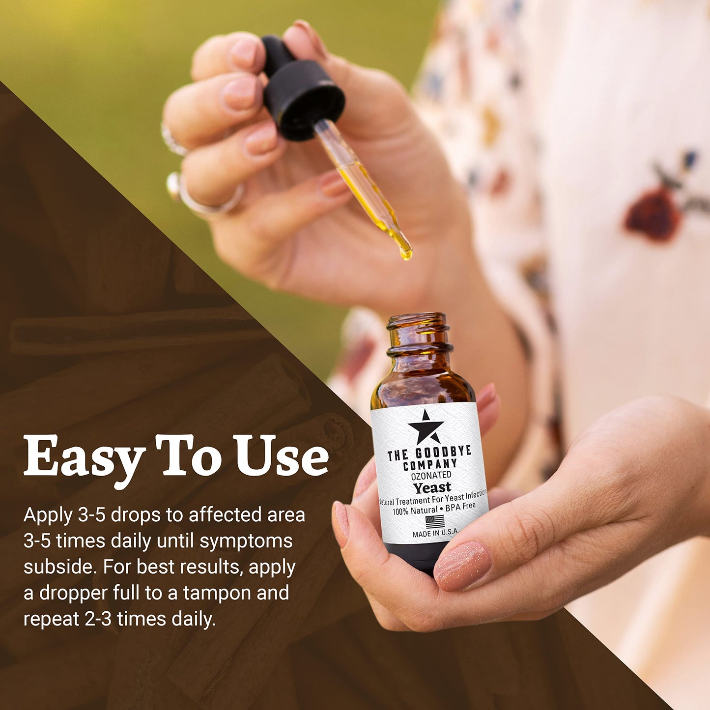 The Goodbye Company Ozonated Yeast Essential Oil Serum - USDA Certified Organic Glass Bottle‚ Made in USA (30 mL)