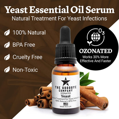 The Goodbye Company Ozonated Yeast Essential Oil Serum - USDA Certified Organic Glass Bottle‚ Made in USA (30 mL)