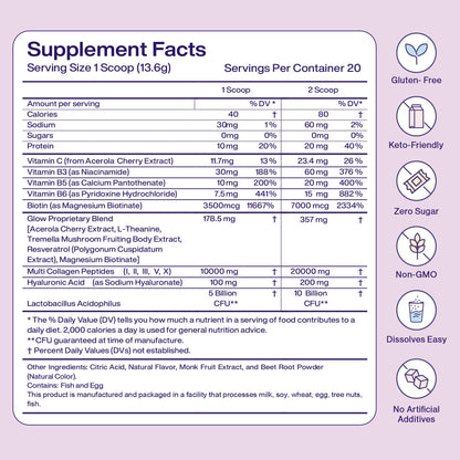 Fuel Multi Collagen Peptides Powder – 20g Hydrolyzed Collagen I, II, III, V & X for Hair, Skin, Nails & Joint Support – Better Absorption – Keto & Gluten Free, Mixed Berry, 9.59oz