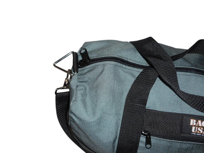 Club Bag For Gym, Overnight Bag, Perfect For Overhead Bin, Made in USA.(Gray)