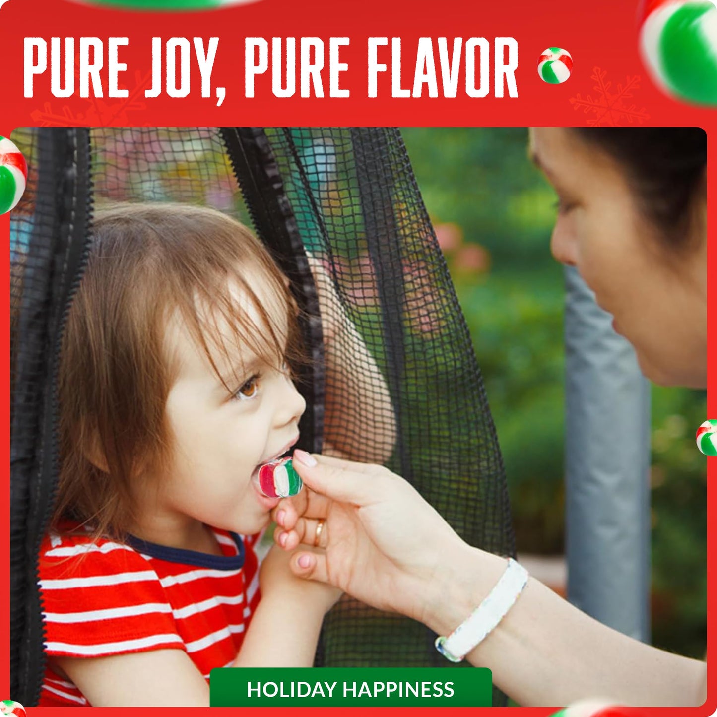 Stewart - Red & Green Striped Soft Peppermint Puffs, Festive Peppermint Candy | Not Just for Christmas | Individually Wrapped Candy Bulk Pack [2lb Bag] - Perfect for Bowls - Made in USA