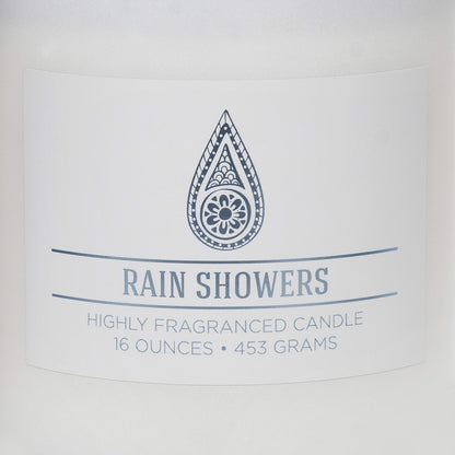Carolina Rain Showers Scented Candle, 16 oz Wellness Relaxing Aromatherapy Candle, 2 Wick White Jar Soy Blend Wax, Candles for Home, 60H Burn - Made in The USA
