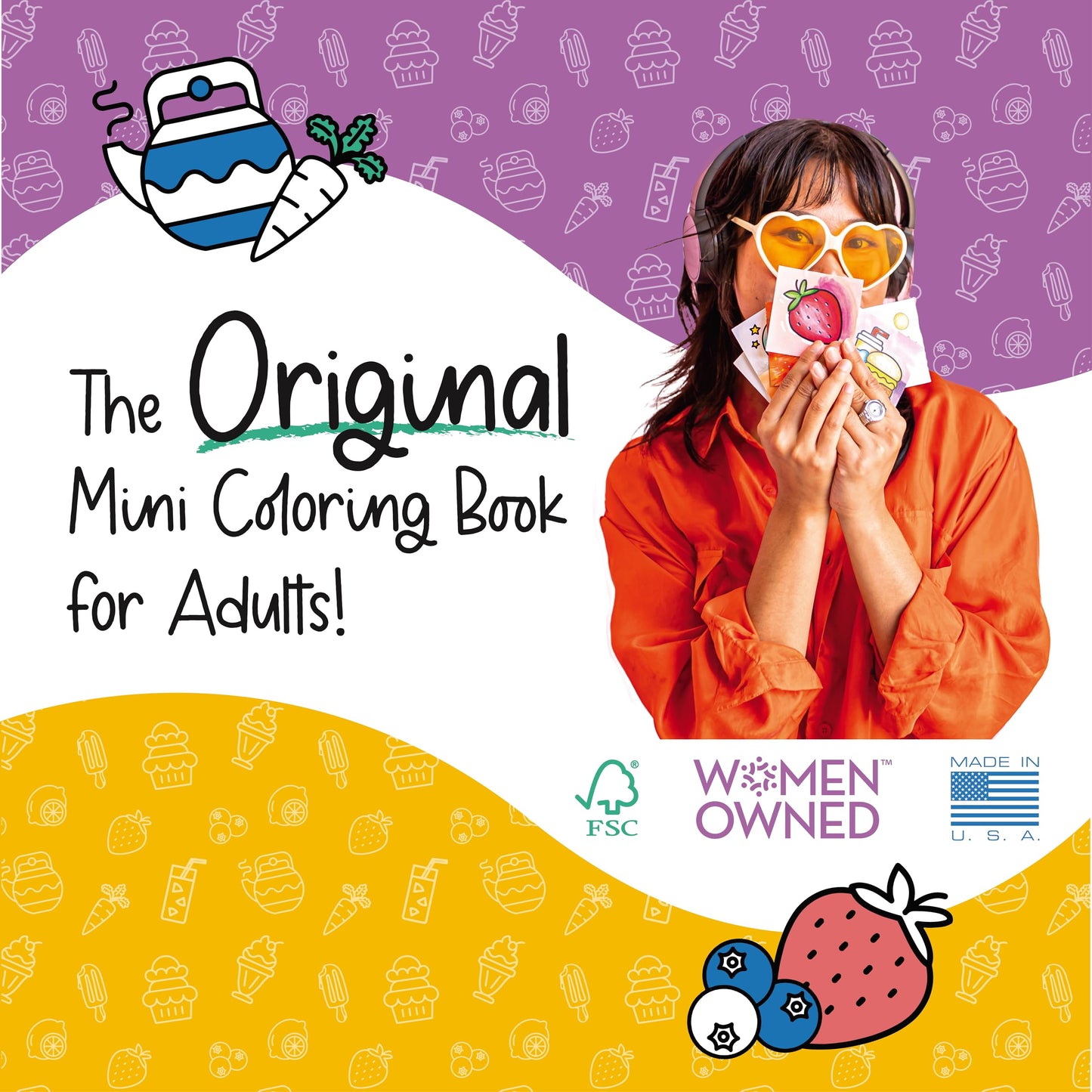 A Brighter Year The Original Adult Mini Coloring Book - Hip Hop Edition - 3” x 3” Pocket Size, 50 Pages, Lay Flat Binding, Thick Paper, No Bleeding - Stress & Anxiety Relief - Gift