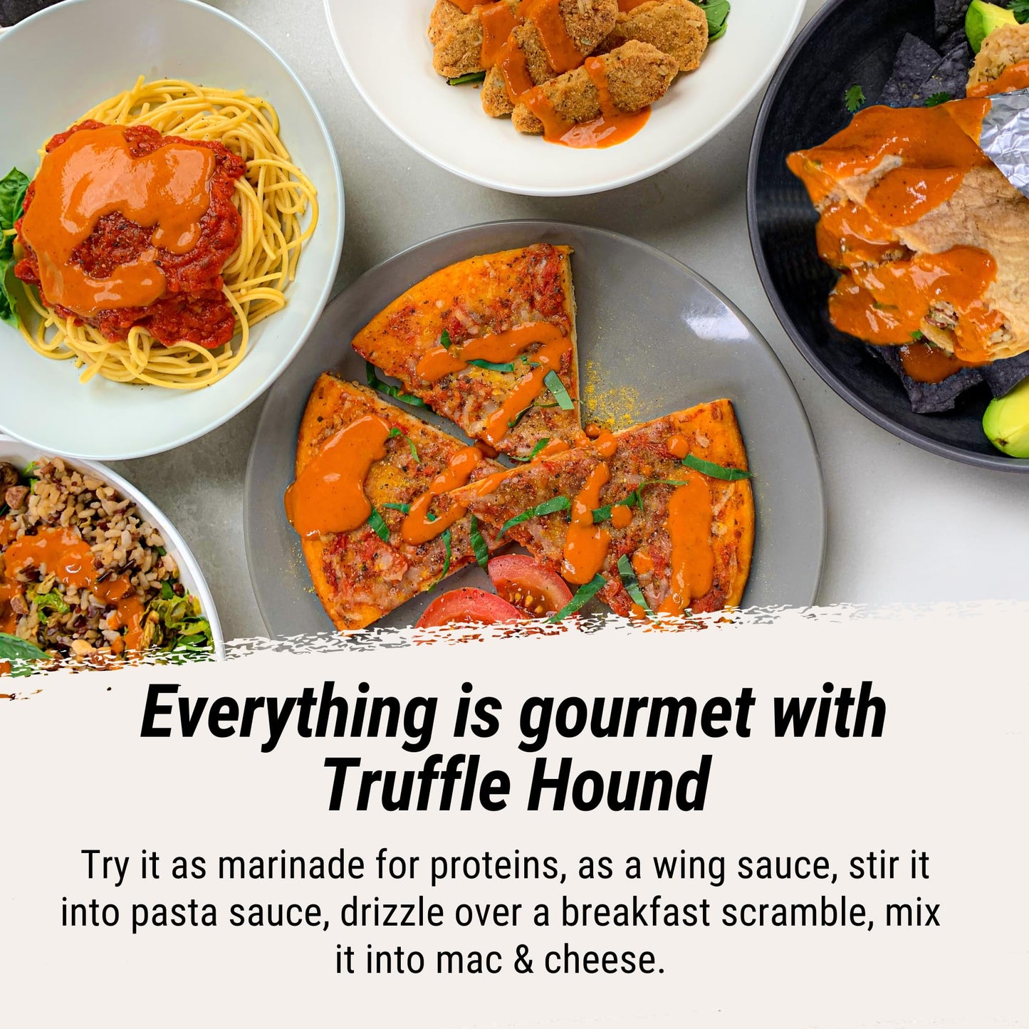 Seed Ranch Gourmet Truffle Hound Hot Sauce - Medium Heat - Spicy & Savory Truffle Hot Sauce with Chile de Arbol, Ghost Pepper & Garlic - Vegan, Non-GMO - Pasta, Pizza & Sriracha Lovers