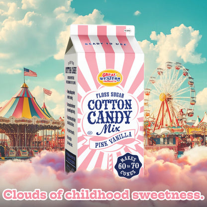 Premium America Pink Vanilla Cotton Candy Floss Sugar Carnival-Style Fluffy Fun, Pre-Mixed & Ready to Use for Parties, Events & Festivals 3.25 lb Cartons Case of 3