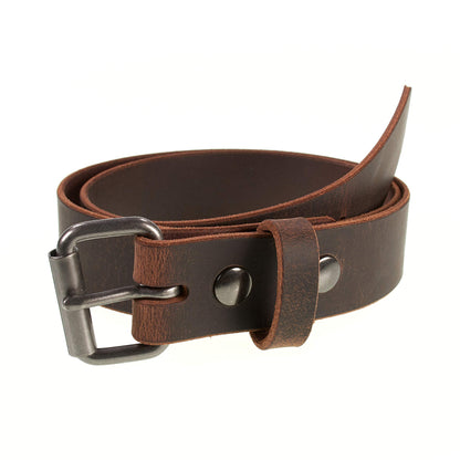 Men's Genuine Buffalo Leather Belt, 1 1/2" width, Handmade in the USA, By Amish
