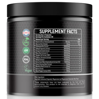 DR. SUNSHINE Forged 14 in 1 Shilajit for Men, Natural Energy, Men's Vitality Complex, Strength & Endurance Support with Fenugreek, Ashwagandha, Tongkat Ali, & More - 2 Month (120 Capsules)