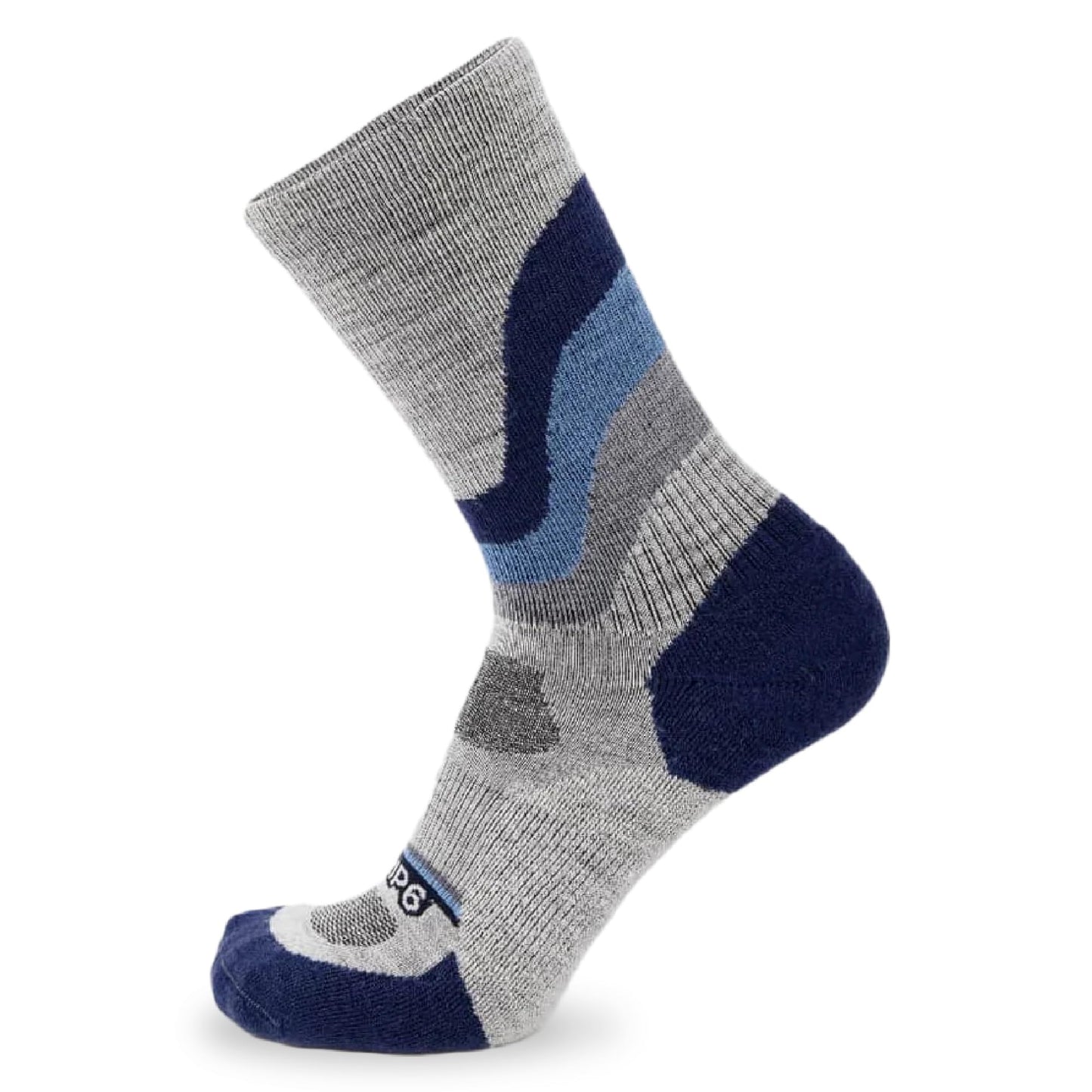 GRIP6 Crew Socks - Merino Wool Socks Made in the USA, Lightweight Wool Hiking Socks, Crew Socks for Men and Women - Cold Weather Gear