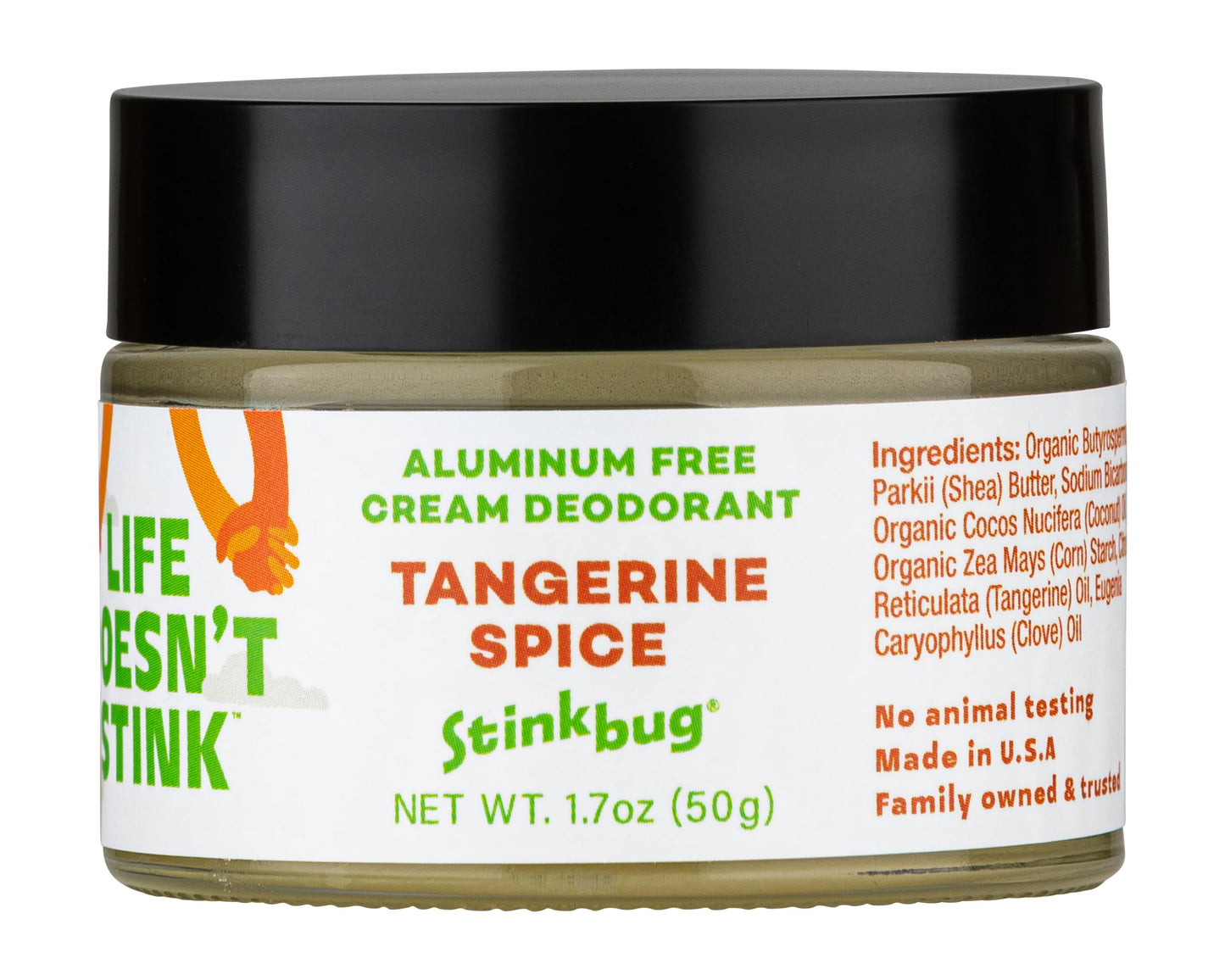 Natural Organic Deodorant Cream with Tangerine Spice Scent, Shea Butter and Coconut Oil, Aluminum Free Deodorant by Stinkbug Naturals, 1.7 Ounce