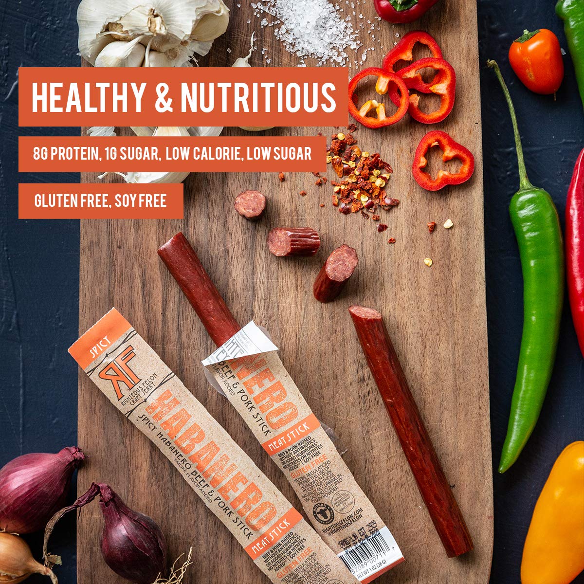 Righteous Felon Jerky Variety Pack Meat Sticks | High Protein, Low Carb, Keto, Gluten Free, Low Sugar, Healthy Snack Stick | All Natural, Individually Wrapped Craft Beef, Turkey, Pork | 10 Count