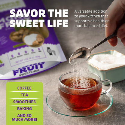 Whole Nature Monk Fruit Sugar Sweetener 1:1 Baking Sugar Substitute Made in the USA – Granulated Blend With Erythritol – Zero Calorie – Keto – Paleo – Non-GMO – Kosher - Natural Alternative – 1lb Pouch